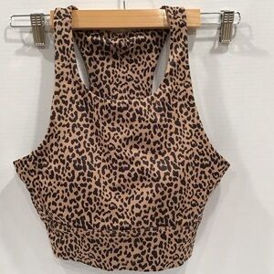 Leopard Print Sports Bra ALLFENIX NWOT Med Racerback with Keyhole